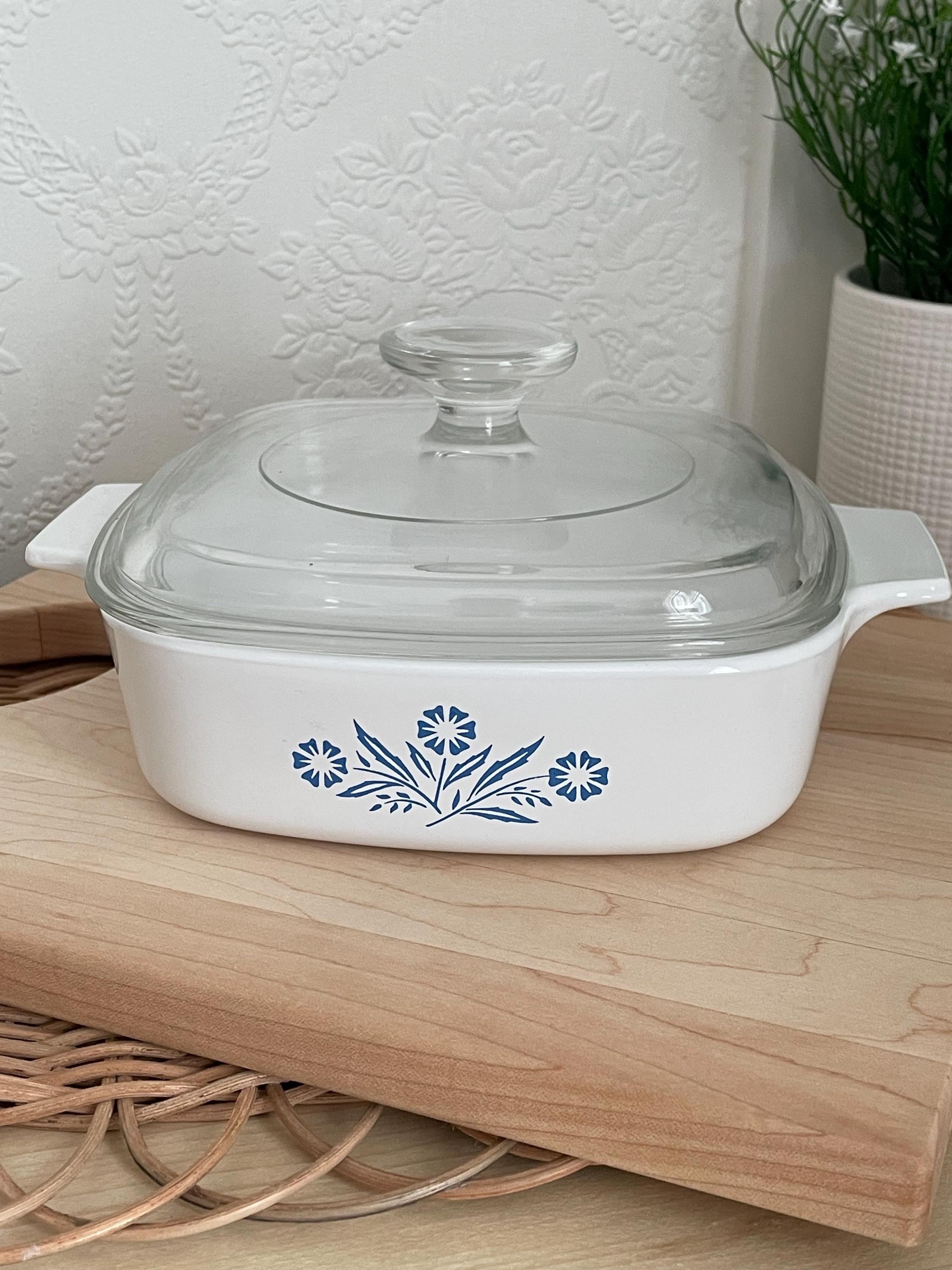 Vintage Corning Ware Blue Cornflower 1 Liter Casserole Dish With