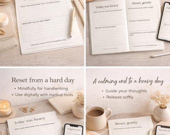 The One Bad Day Reset | Gentle Journal Pages for Overwhelmed Moms | Printable Emotional Reset | Calm Evening Reflection