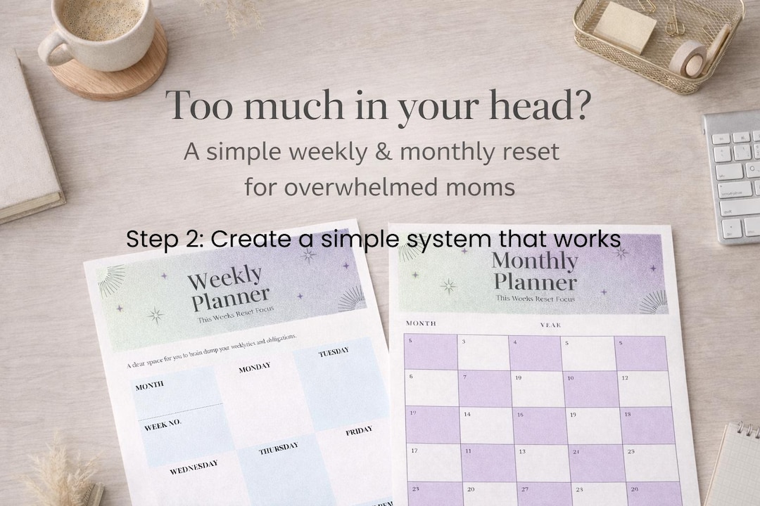 Overwhelmed Mom Planner – Weekly & Monthly Mental Load Reset - Etsy