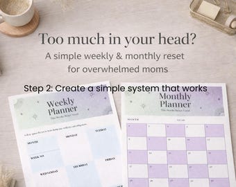 Overwhelmed Mom Planner – Weekly & Monthly Mental Load Reset