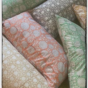 Piping Square Pillowcase/Boho Home Decorative Pillow, Cotton Block Print Sofa Cushion Cover, Bedroom Throw Pillow, Housewarming Gift Pillows