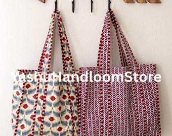 Wholesale Lot Of Quilted Cotton Tote Bag Floral Boho Kantha Shopper Beach Bag Travel Friendly Weekender bags