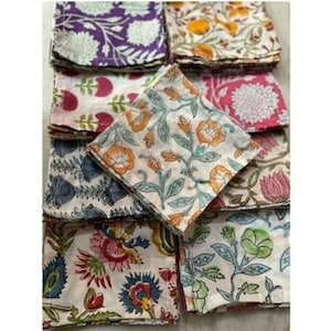 Lenços 100% algodão, estilo vintage, com estampa floral, feitos à mão, zero desperdício - laváveis e reutilizáveis. Presentes exclusivos para o Dia das Mães.