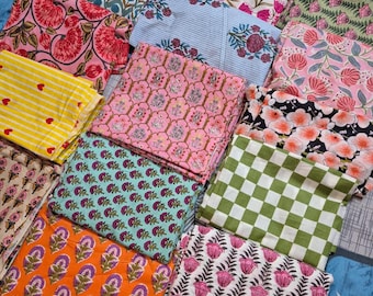 Assorted Cloth Napkins Set 30 Pack of Hand Block Printed Wedding Napkins, Bohemian Cotton Mix and Match Reusable Table Cloth Dinner Napkins