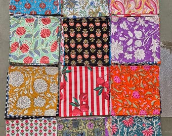 100% Cotton Handkerchiefs Vintage style Floral handmade hankies zero waste - washable and reusable Tissue unique Gifts for MOM