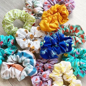 Handmade Cotton Scrunchie for Hair, Boho Floral Elegant hair tie, Luxurious Cotton Hair Tie, Scrunchies for Women, bridesmaid proposal