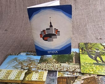 Set di 16 cartoline vintage di Riga - Patrimonio architettonico della Lettonia del XIX e XX secolo