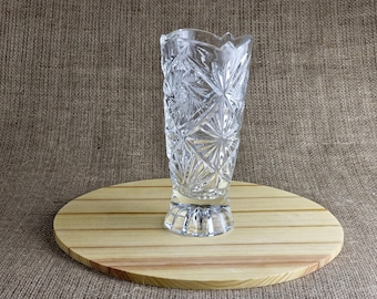 Vintage USSR Crystal Vase, Small Bouquet Vase, 1970s