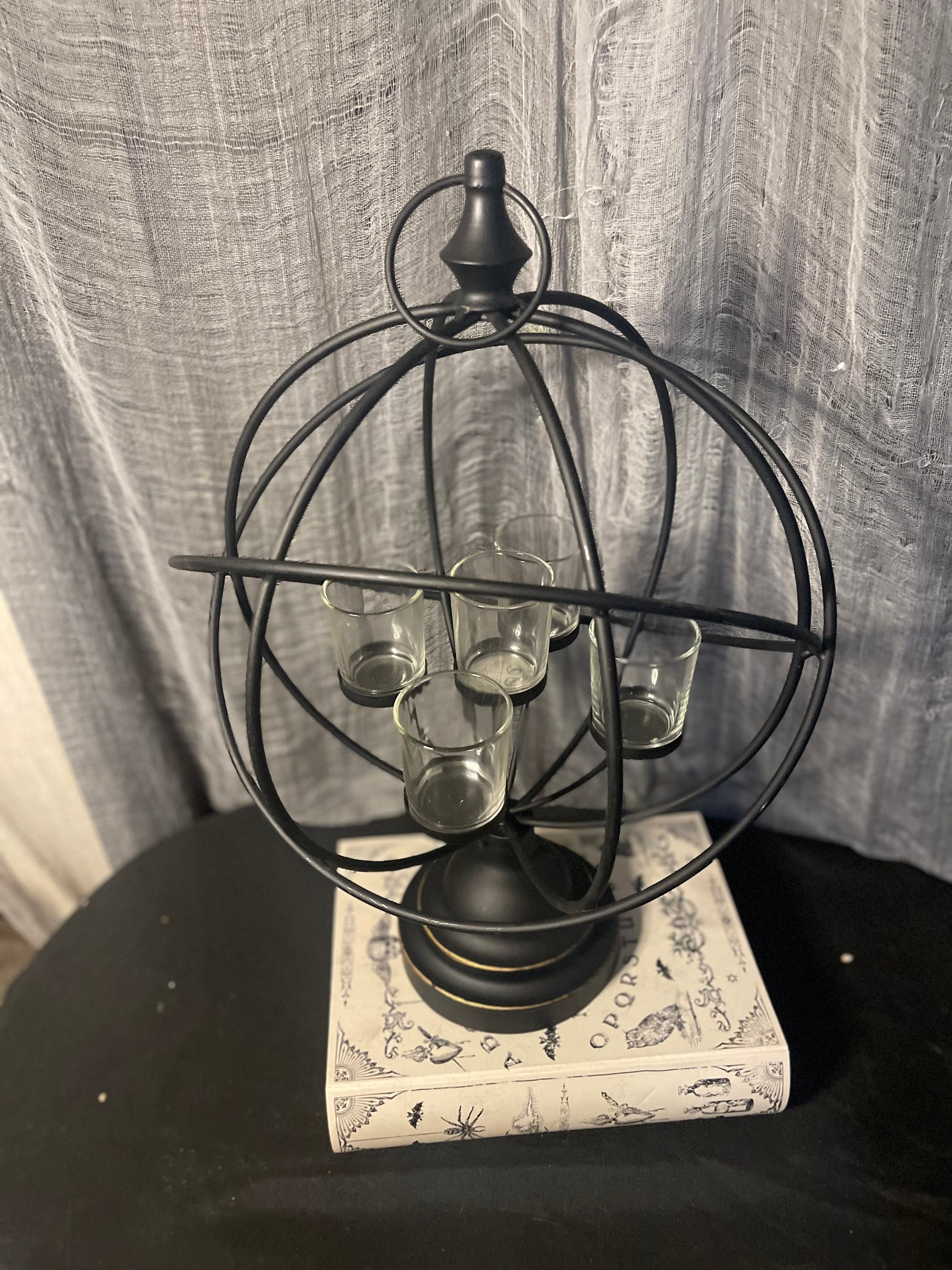 Black Orb Candle Holder Etsy