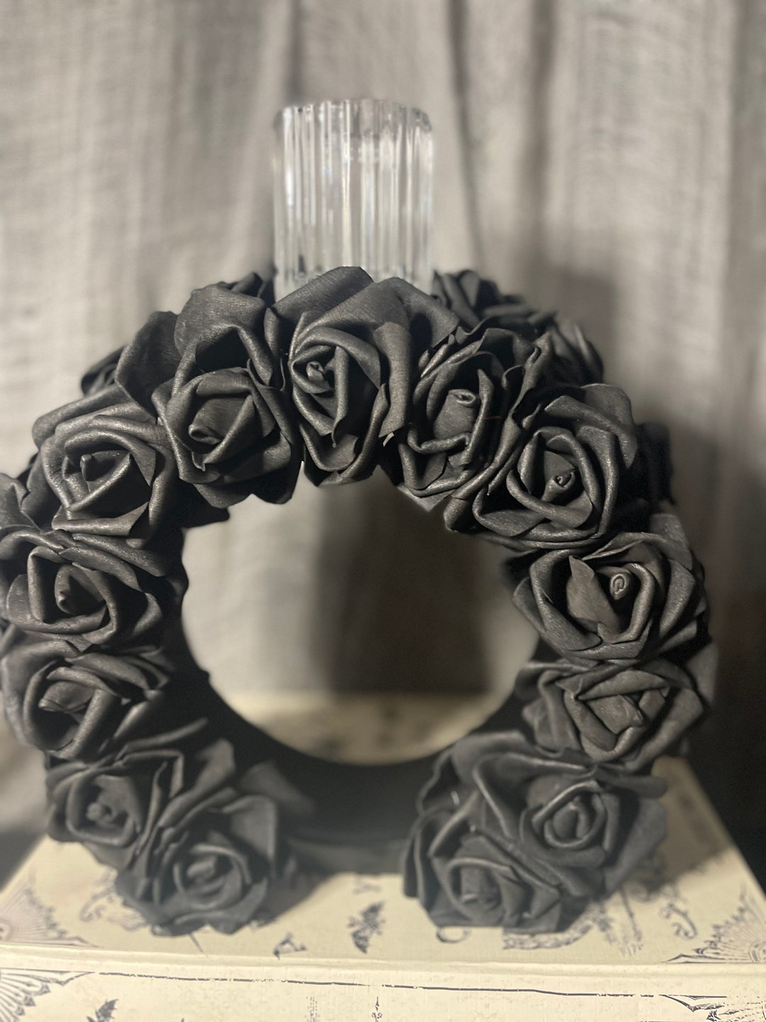 2piece Black Rose Candle Holders Etsy Singapore