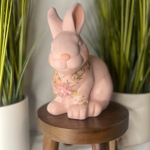 Cute Ceramic Pink Bunny Figurine