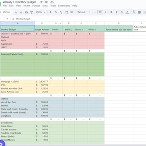 Google sheets Budget Tracker