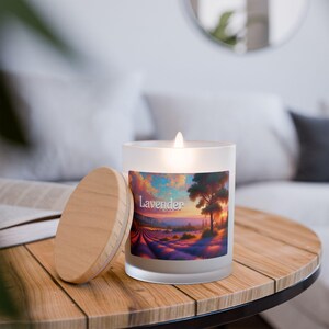 Lavender Dreams Frosted Glass Candle | Aromatherapy Gift, Home Decor, Relaxation, Self-Care, Meditation