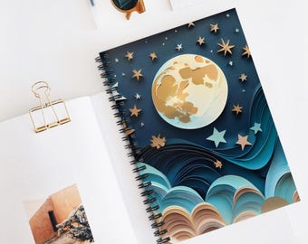 Celestial Spiral Notebook: Starry Sky Design, Writer's Journal