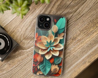 花柄クリアスマホケース：植物由来のiPhone保護