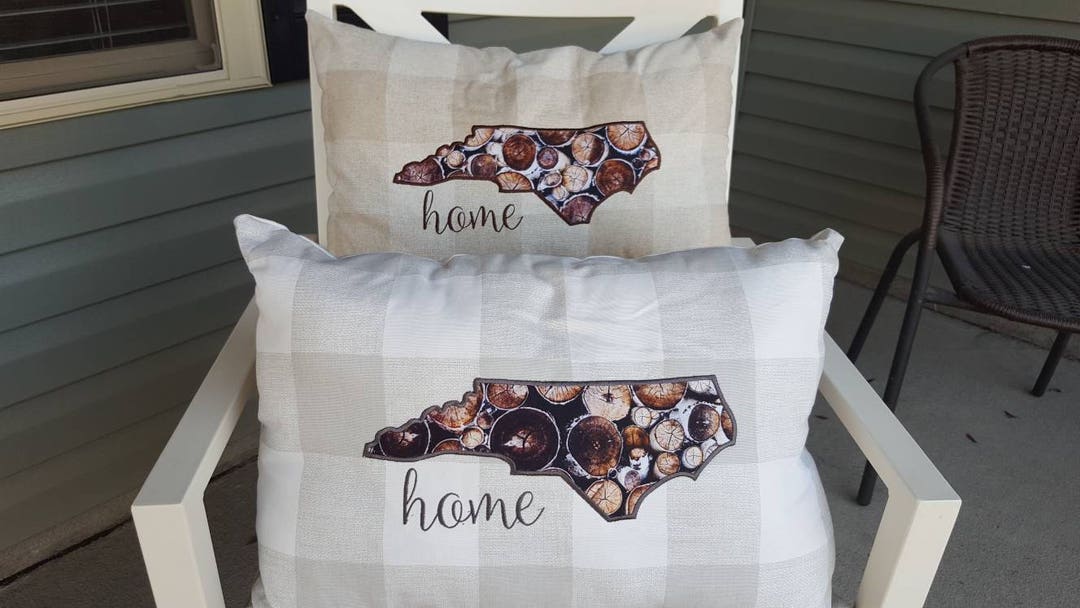 North Carolina Pillow Home Native or Lovewoodpile Print on Etsy