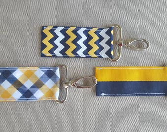 navy and gold lip balm holders  plaid, chevron, or stripes