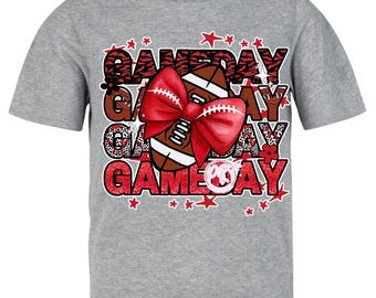 Matchdagsfotboll röd rosett kokett t-shirt design png