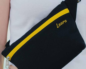 Riñonera Personalizada para hombre y mujer con tejido resistente y repelente a líquidos - Riñonera con 2 bolsillos para viaje, festivales