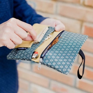 Tabaquera Pitillera, Funda cartera para tabaco de liar con estampado japonés - Estuche de tela algodón para tabaco 'Maki'