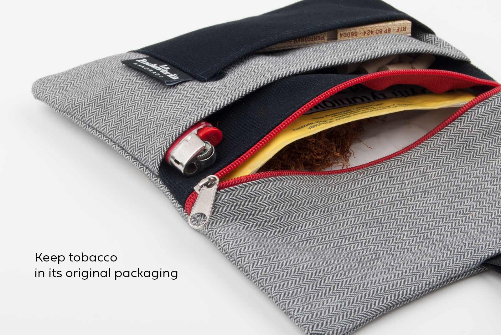 Elegant Rolling Tobacco Pouch Case With Compartments for Filter Tips, Papers  and Lighter