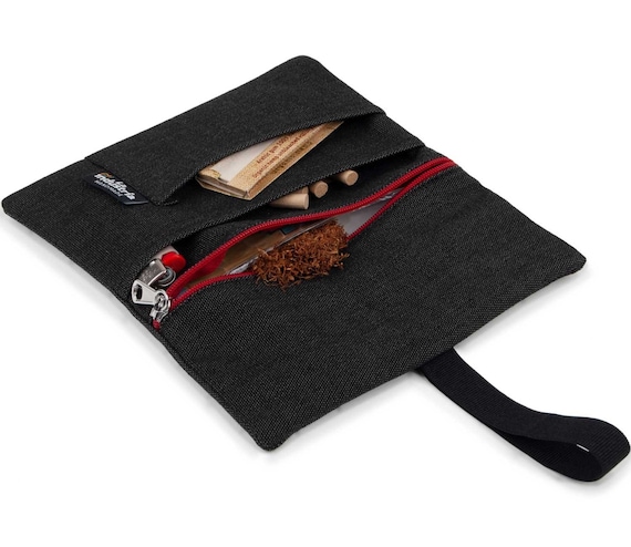 30 gram pouch of tobacco Liquid-repellent Tobacco Pouch for 30-50 G (red Zip) - Hand Rolling Tobacco  Bag Holder for Filter Tips, Rolling Paper & Lighter