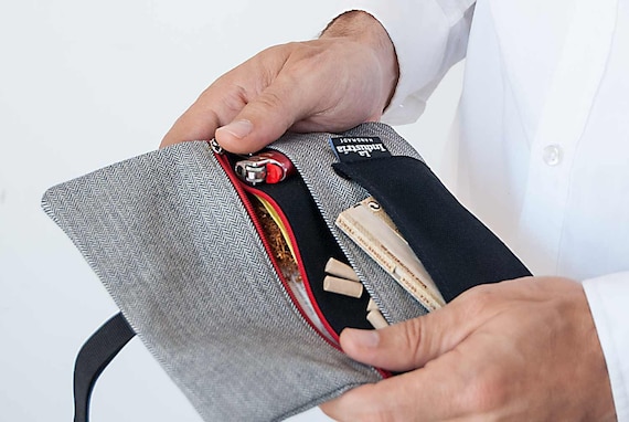 tobacco pouch with filters and papers Elegant Rolling Tobacco Pouch Case With Compartments for Filter Tips, Papers  and Lighter