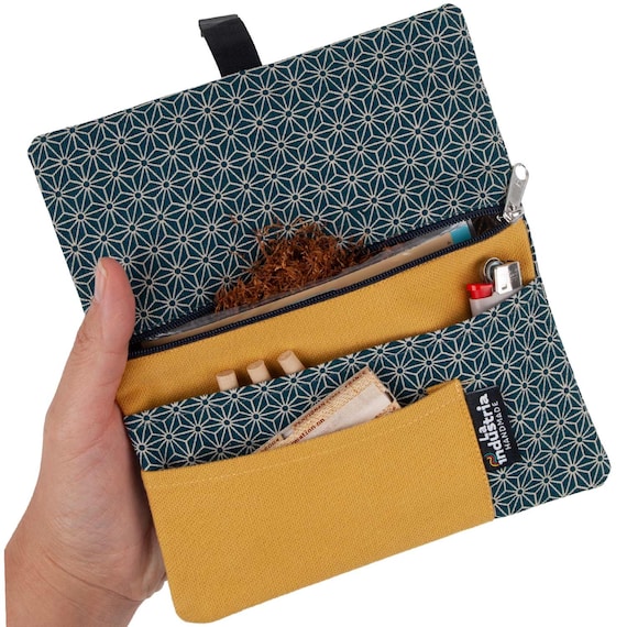 Rolling Tobacco Pouch With a Japanese Pattern, 100% Organic Cotton