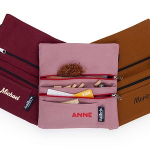 Blague à tabac Personnalisé Coton Bio - Pochette pour Tabac à Rouler et Accessoires - Étui de Voyage Polyvalent pour Transporter Organiser