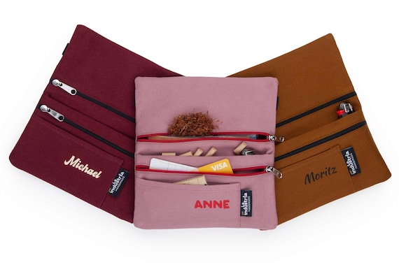 Custom Organic Cotton Rolling Tobacco Pouch: Personalized Smoker's Case