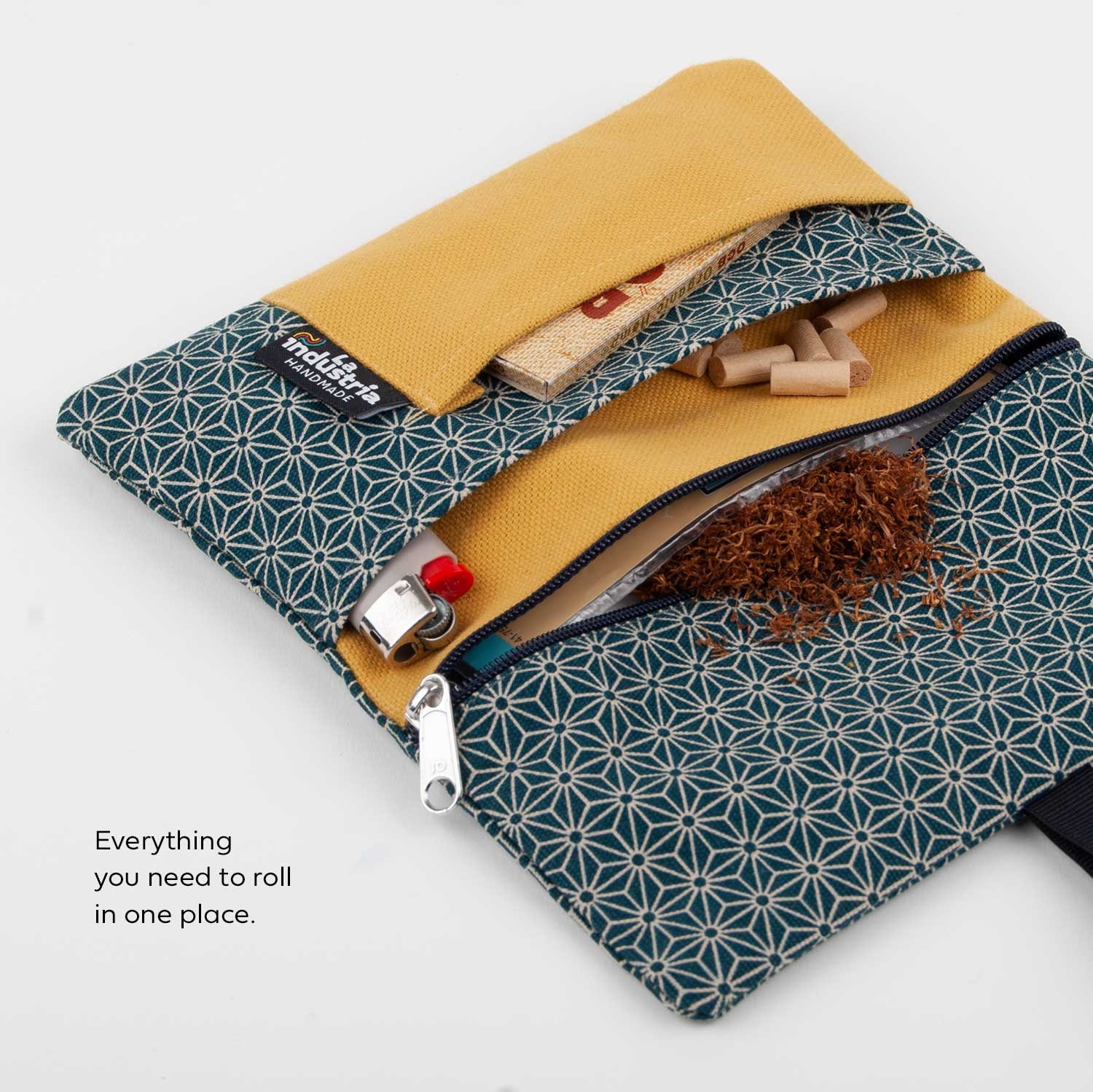 make your own tobacco pouch Personalised Rolling Tobacco Pouch With Japanese Pattern - Custom Name Pouch,  100% Organic Cotton