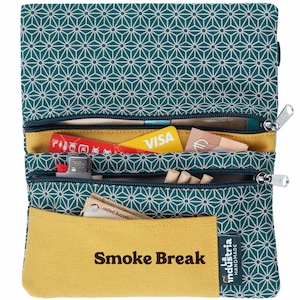 Estuche Personalizado para Tabaco de Liar con 2 Bolsillos con Cremallera para Filtros, Dinero y Más - Cartera Versátil 100% Algodón Orgánico