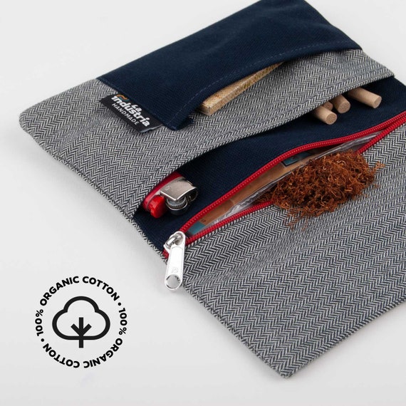 filtered tobacco pouch Tobacco Pouches With Compartments for Filter Tips, Rolling Paper & Lighter