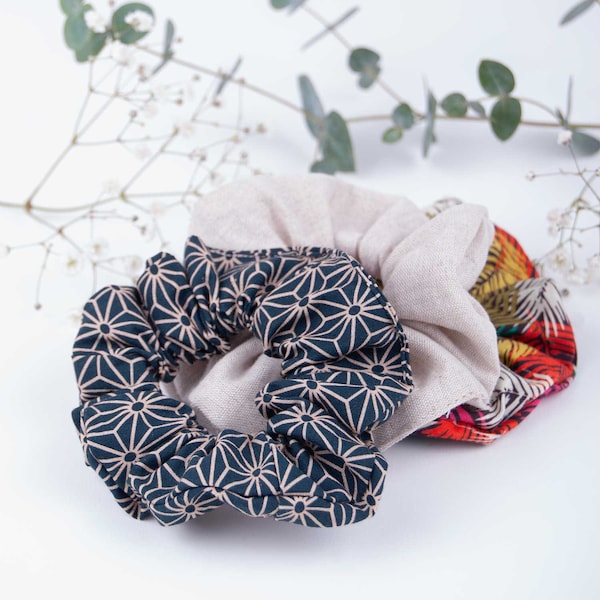 Chouchou Scrunchie pour les cheveux, elastiques de coiffure pour Femme et Enfant