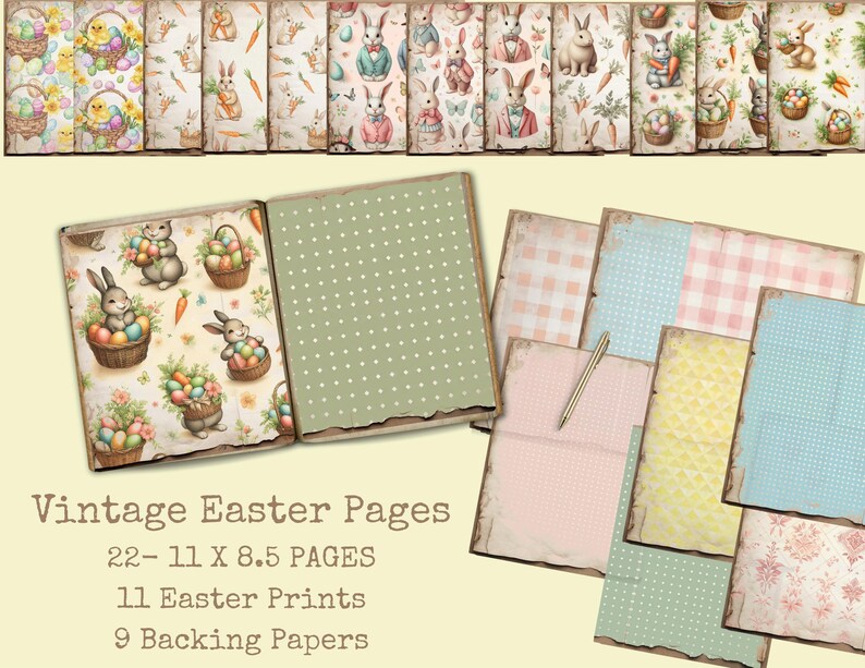 Vintage Easter Digital Paper Pack – 22 Printable Pages - Etsy