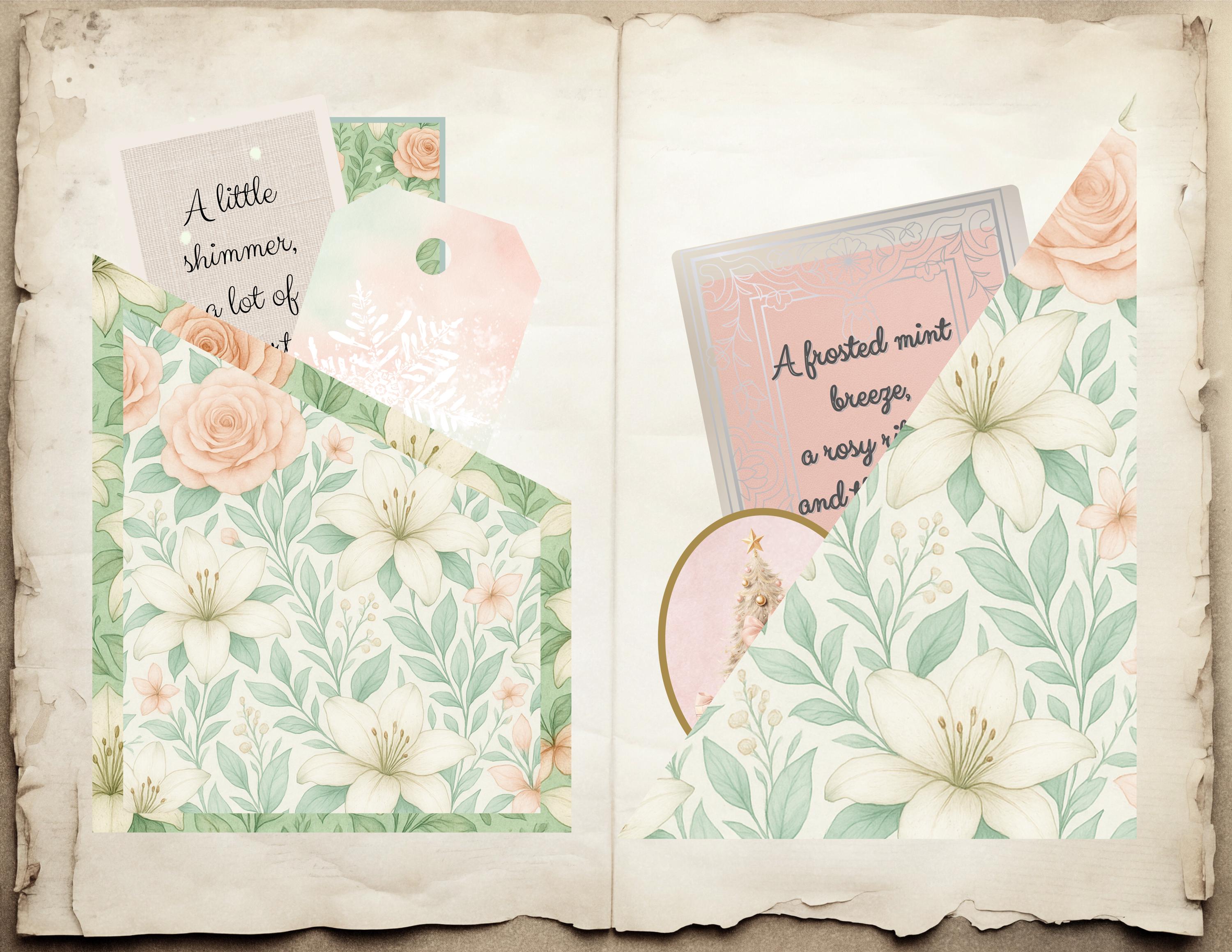 Frosted Mint & Blush Junk Journal Bundle – Mint Green and Blush Pink ...