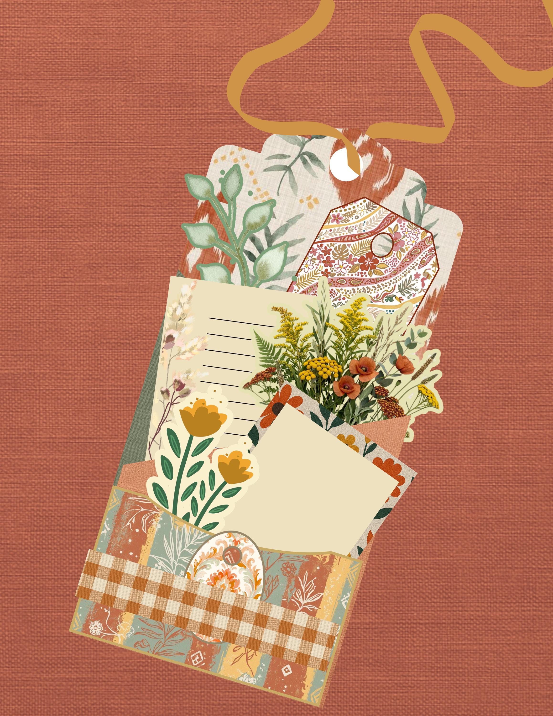 Bohemian Pocket Tag | Junk Journal Kit - Etsy