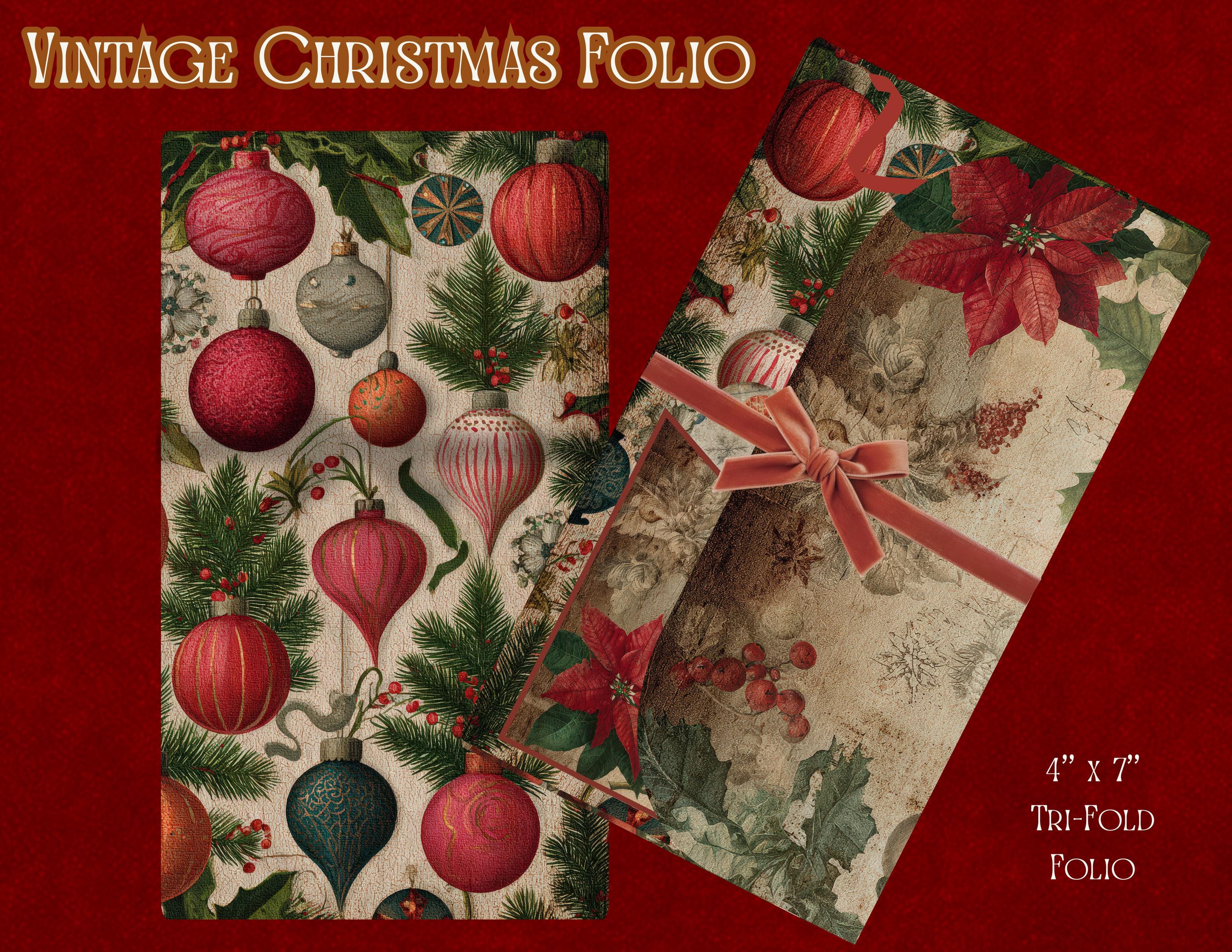 Vintage Christmas Folio – Junk Journal Tri-fold With Pockets & Ephemera ...
