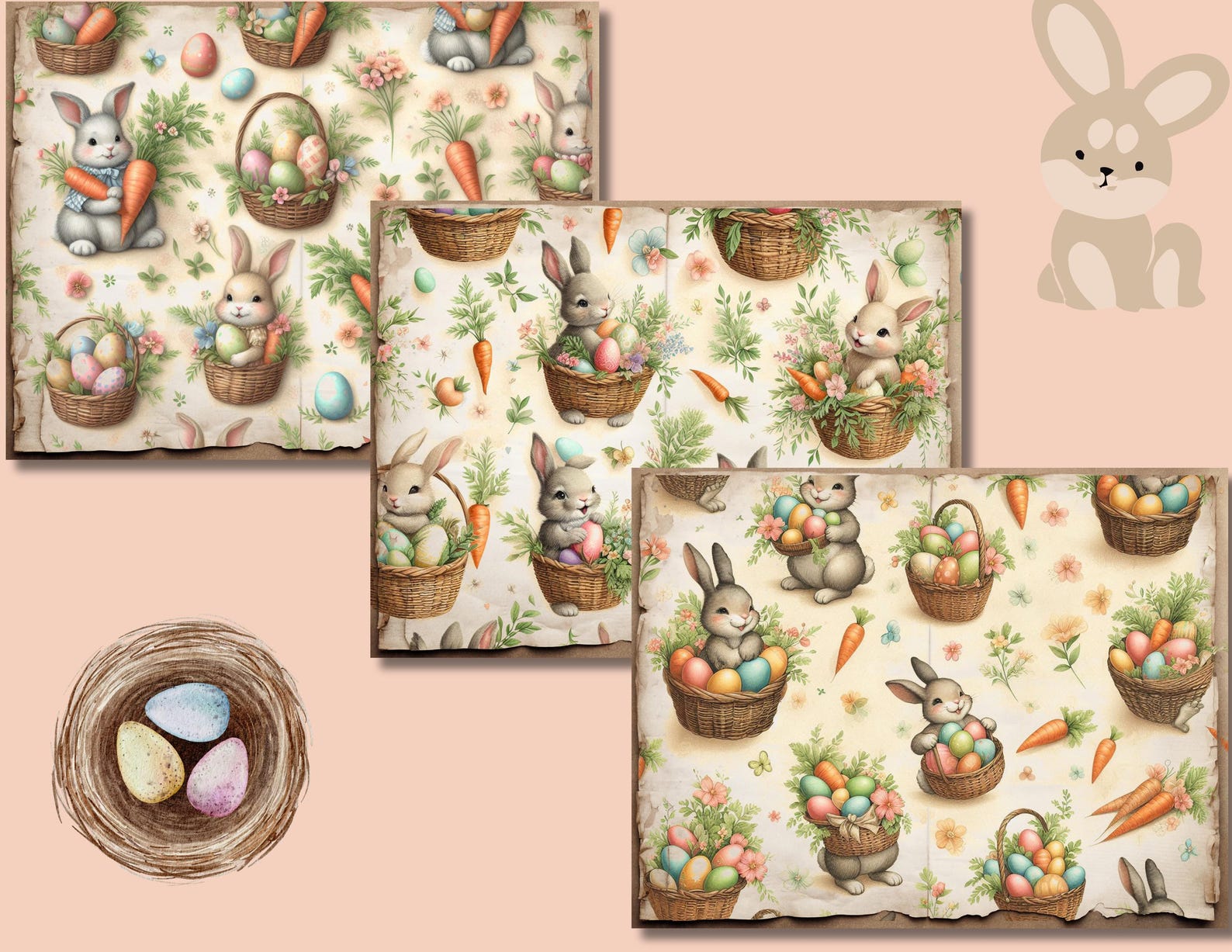 Vintage Easter Digital Paper Pack – 22 Printable Pages - Etsy