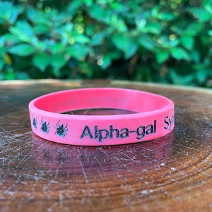 Alpha-gal Syndrome Medical Awareness Wristband - Alpha-gal Bracelet - Red Meat Allergy Band - Mammal Allergy Awareness - Mammal Meat Allergy