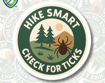 Pegatina de Hike Smart Check para garrapatas: Resistente al agua y a los rayos UV.
