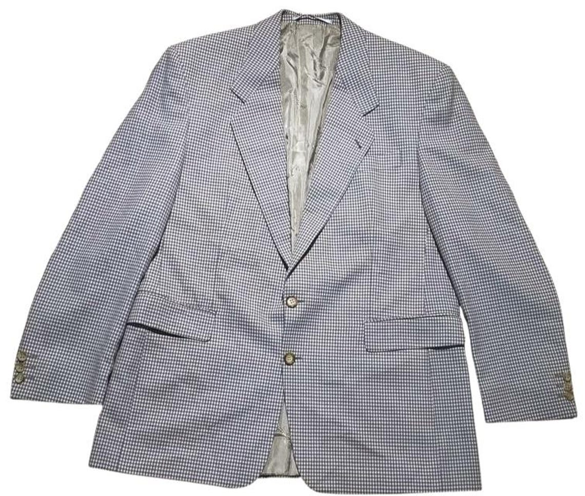 Vintage C&A Signé Incognito 100% Pure Virgin Wool Houndstooth Blazer | Size 52 / US 42, photo 3 sur 5