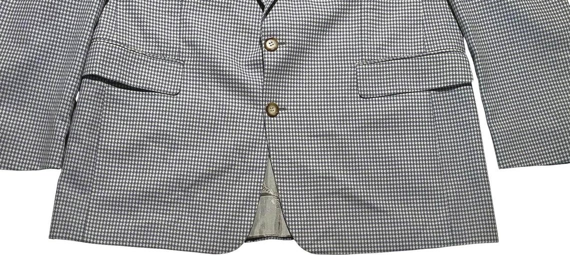 Vintage C&A Signé Incognito 100% Pure Virgin Wool Houndstooth Blazer | Size 52 / US 42, photo 2 sur 5