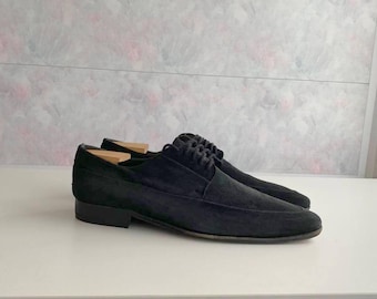 Dolce & Gabbana Men's vintage black suede derby shoes, size 42