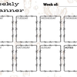 Western Weekly Planner (Barbed Wire Edition)