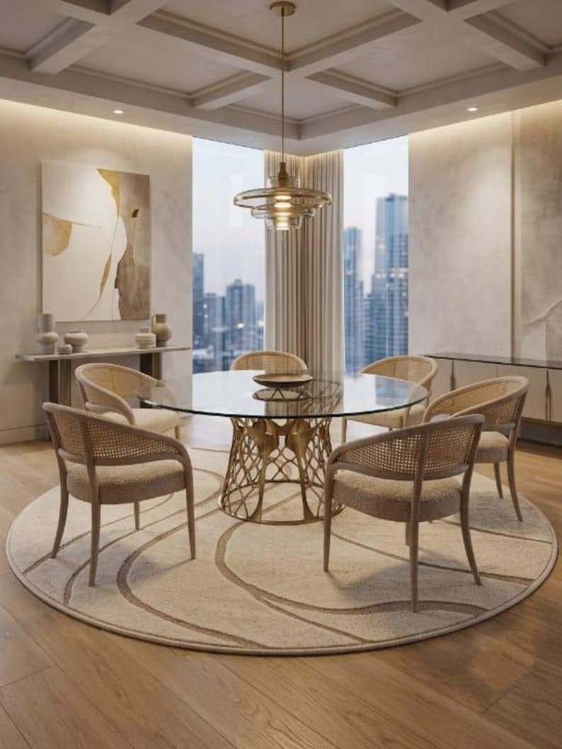 Hand Tufted Wool Rug, Abstract Wave Pattern, Beige Cream Carpet ...