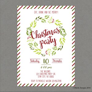 Weihnachtsparty Einladung gedruckt oder DIY