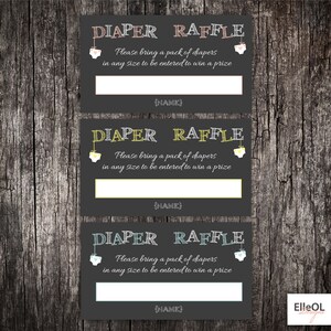 Baby Shower Diaper Raffle Ticket - Printed or DIY