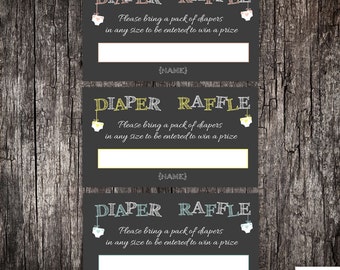 Baby Shower Diaper Raffle Ticket - Printed or DIY