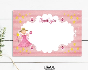 Pinkalicious Thank you Card - digital file - Instant Download